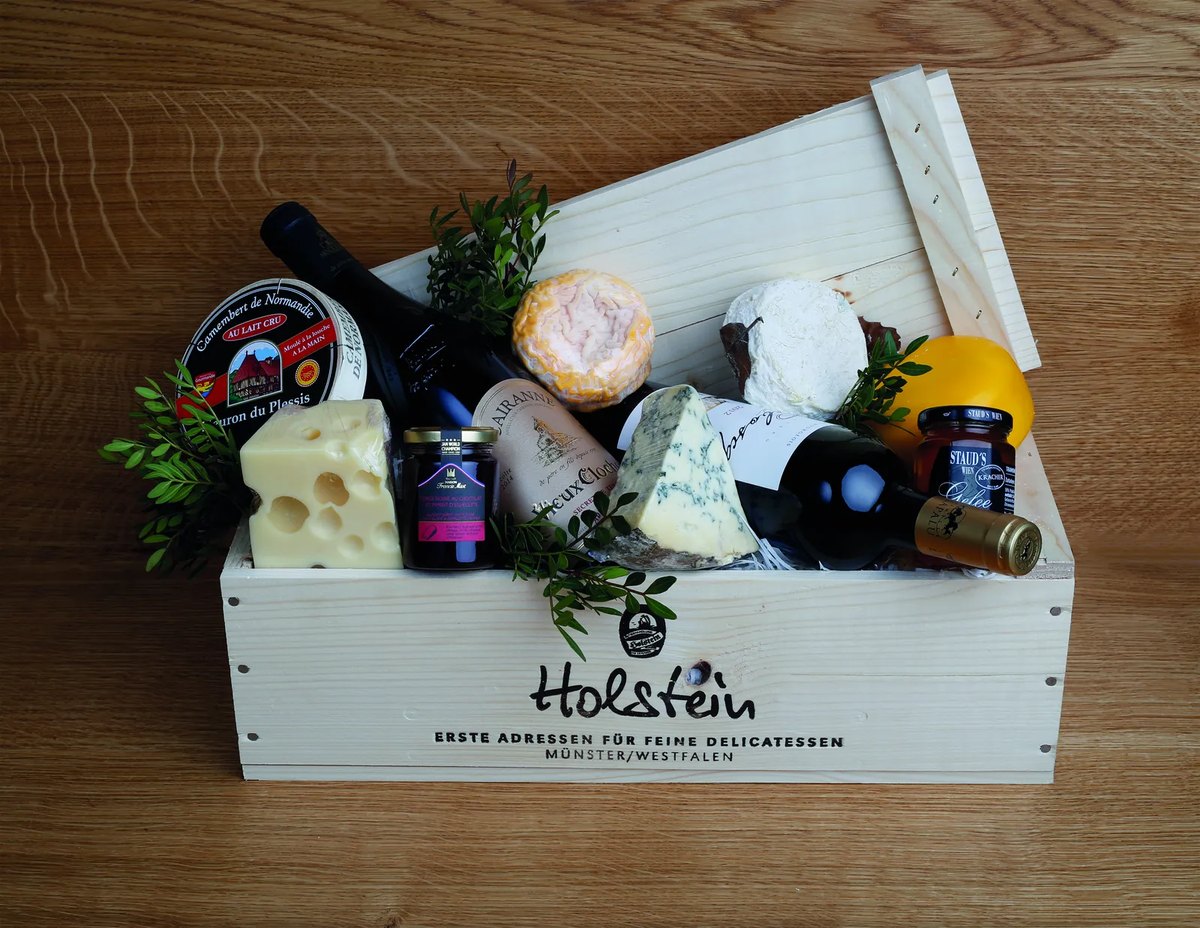 Holstein Präsentkorb mit Käse und Wein